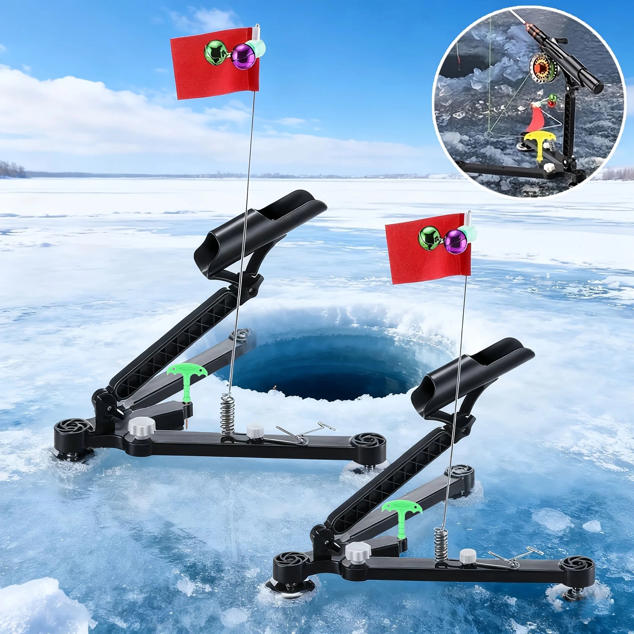 Ice Fishing Tip Up - 1 set Penyangga Joran Pancing Es